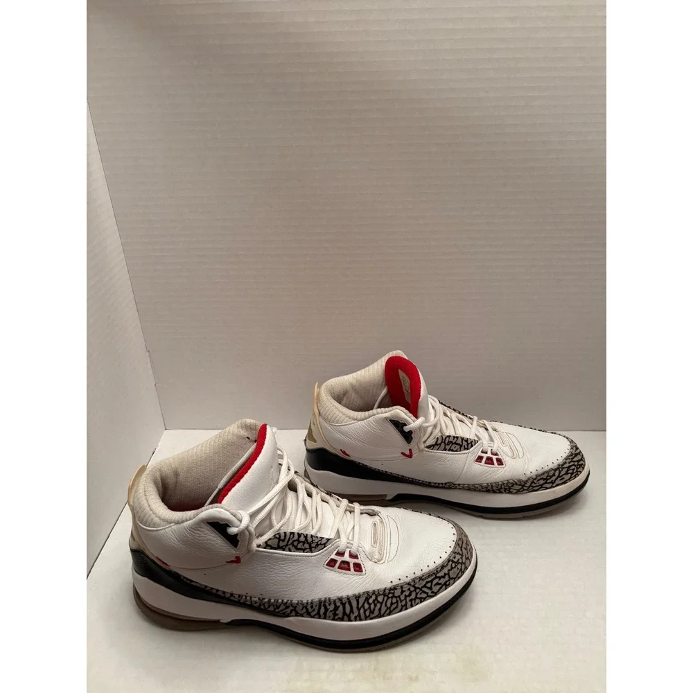 Jordan 2.5 Team 5/8 White Cement Red Elephant Print 331987-161 Mens 13